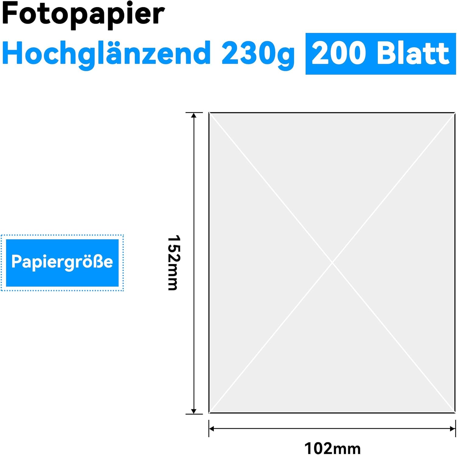 Detalle 2 de XiaoLidm Fotopapier 10x15 cm (200 Blatt) 230 g/m² für Inkjet – hochglänzend