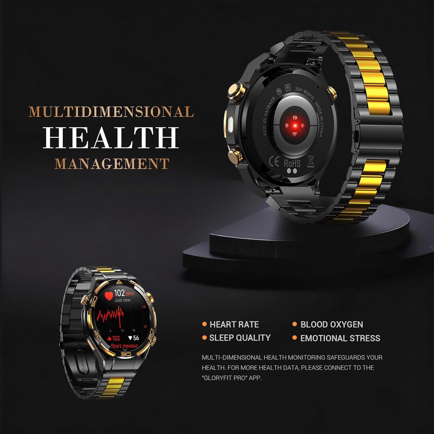 Thumbnail 6 de Blackview Smart Watch for Men — 14K Gold Plated Case with GPS, 110+ Sports & 100-Day Battery
