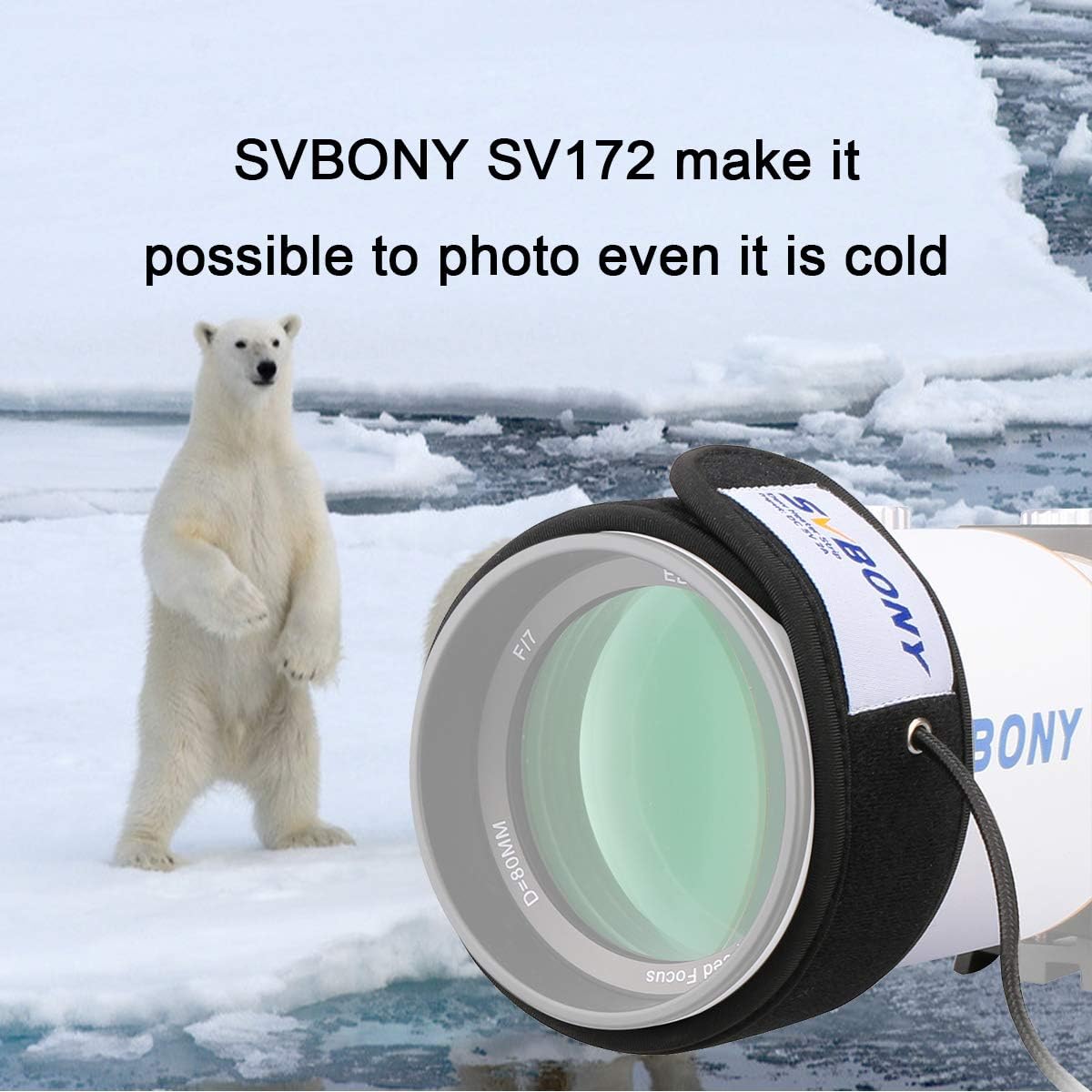 Detalle de SVBONY SV172 Objektiv-Wärmer mit USB-Temperaturregler – kompakte Lösung gegen Tau und Feuchtigkeit