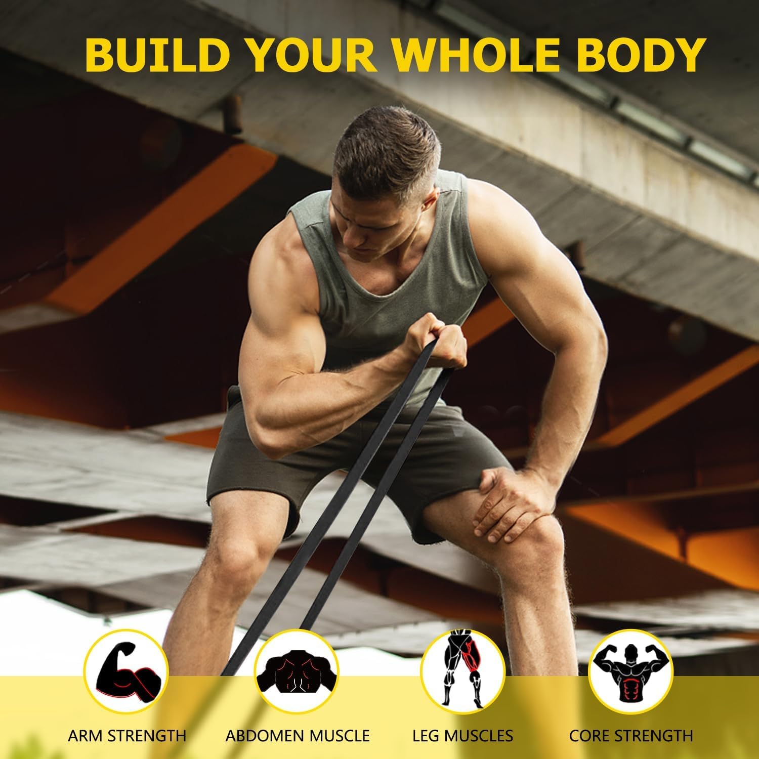 Detalle 1 de WSAKOUE Pull-Up Assistance Band, Blue Natural Rubber for Training