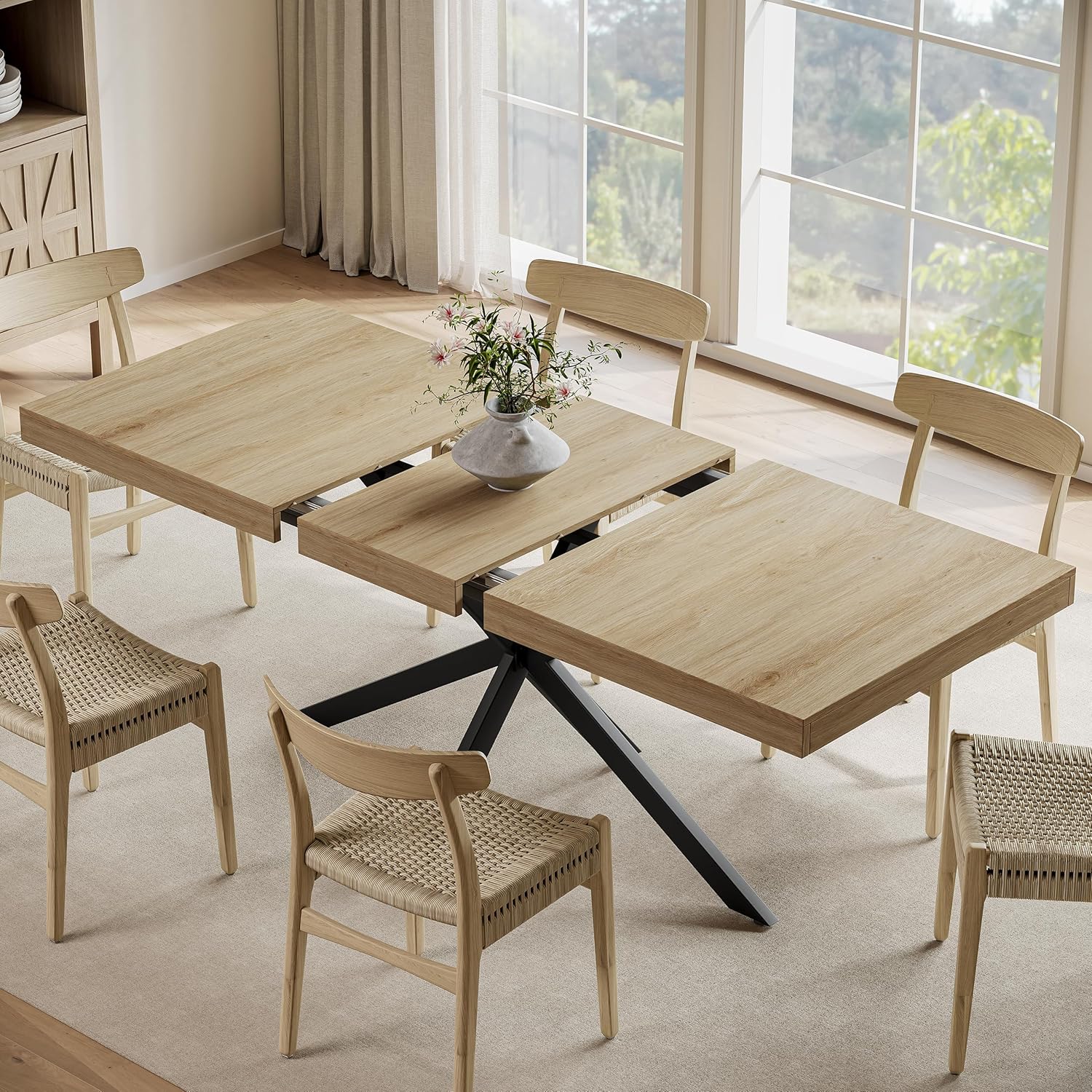 Detalle de MECHYIN Extendable Dining Table, Oak