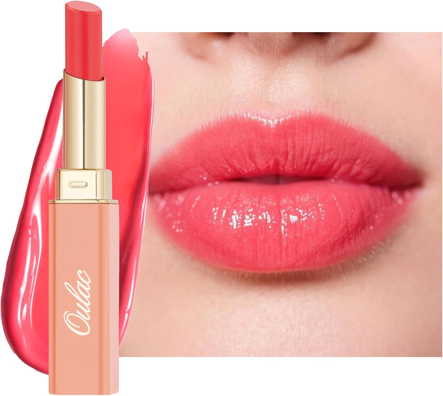 Detalle de Oulac Rossetto Nutriente Rosa Corallo: Idratazione a Lunga Durata e Colore Naturale per Labbra Secche