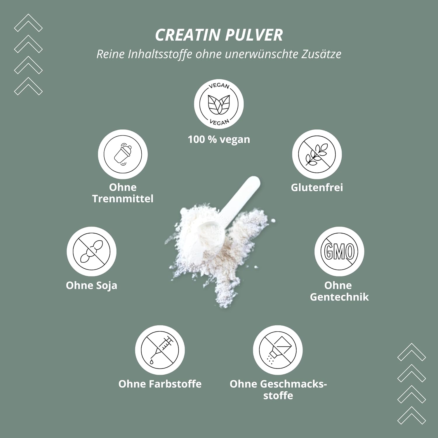 Detalle de Nutri + Creatin Monohydrat 1 kg – Mikronisiertes Kreatinmonohydrat, vegan, Made in Germany