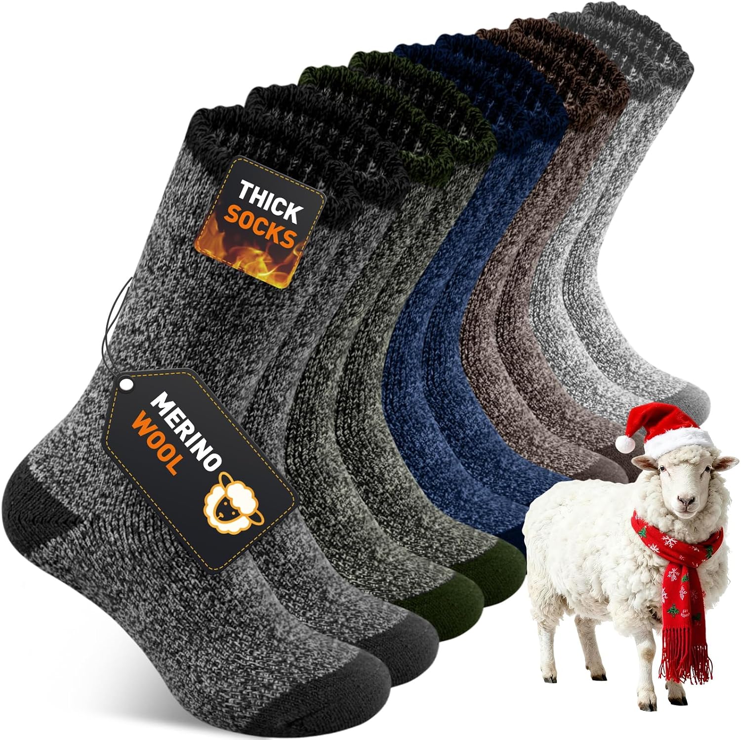 Detalle de YUTYTH Merino Wool Socks Mens - 5 Pairs Thick Winter Wool Hiking Socks, Warm Thermal Mens Crew Socks Breathable Moisture-Wicking Outdoor Boot
YUTYTH Merino Wool Socks Mens - 5 Pairs Thick Winte…