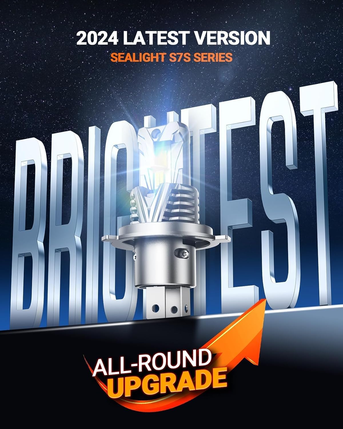 Thumbnail 2 de SEALIGHT H4 Bulb S7S Series: 60,000LM, 130W, 6500K with 25,000 RPM Cooling – Pack of 2