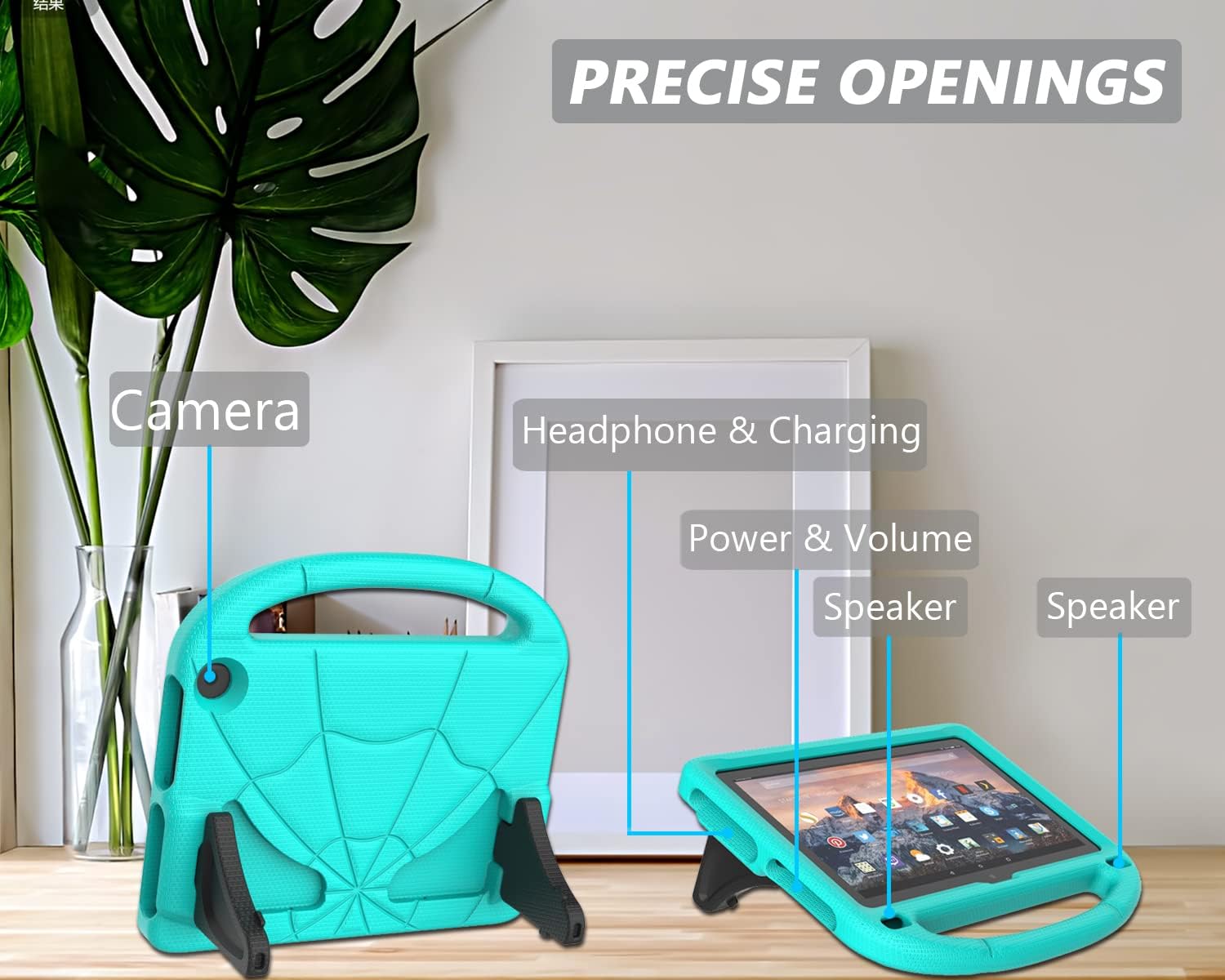Detalle de Case for 8-inch Tablet for Kids (Not Fits Samsung iPad 8-inch) – Lightweight, Shockproof Turquoise