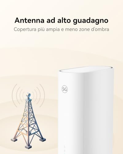 Detalle de Brovi 5G CPE C7 Router SIM: WiFi 6 AX3000, fino a 3 Gbps teorici e due porte Gigabit LAN