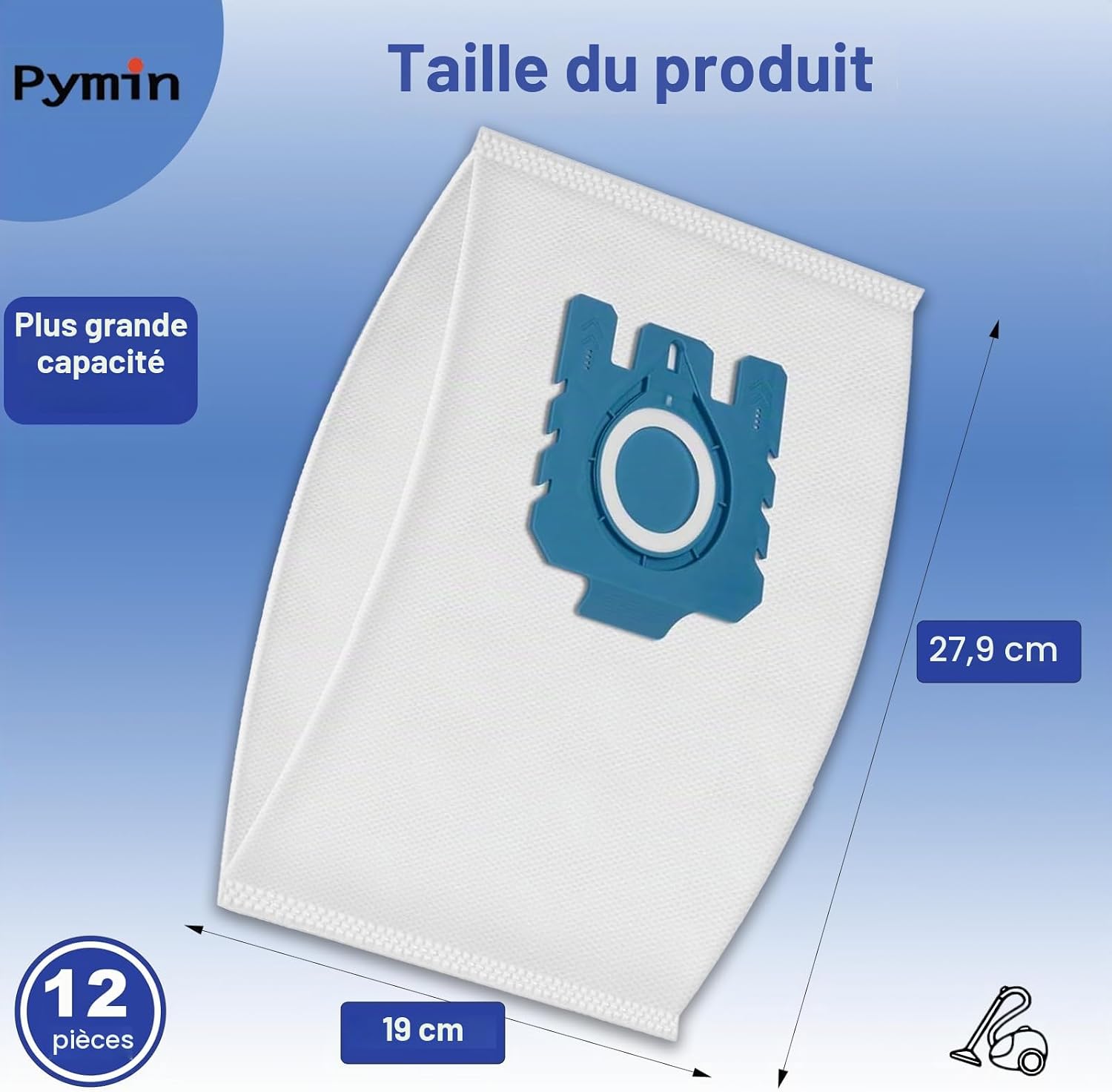 Detalle 2 de Pymin GN-stofzuigerzakken voor Miele, 8 polyester zakken met motor- en Aircleanfilters