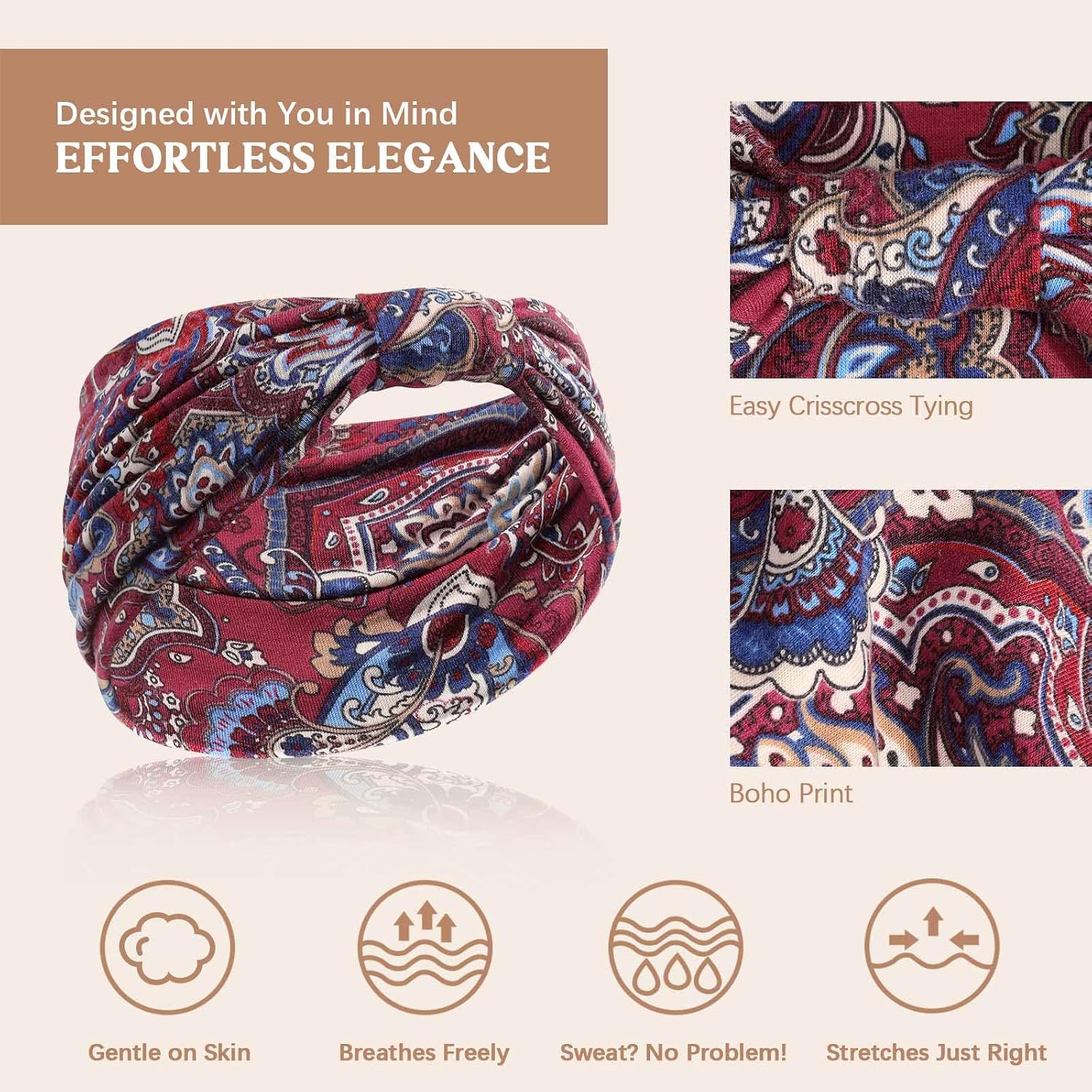 Detalle 2 de Awumbuk AK- 6 KFD-20250430 Wide Headbands, Soft Stretch Fabric, Dark Green