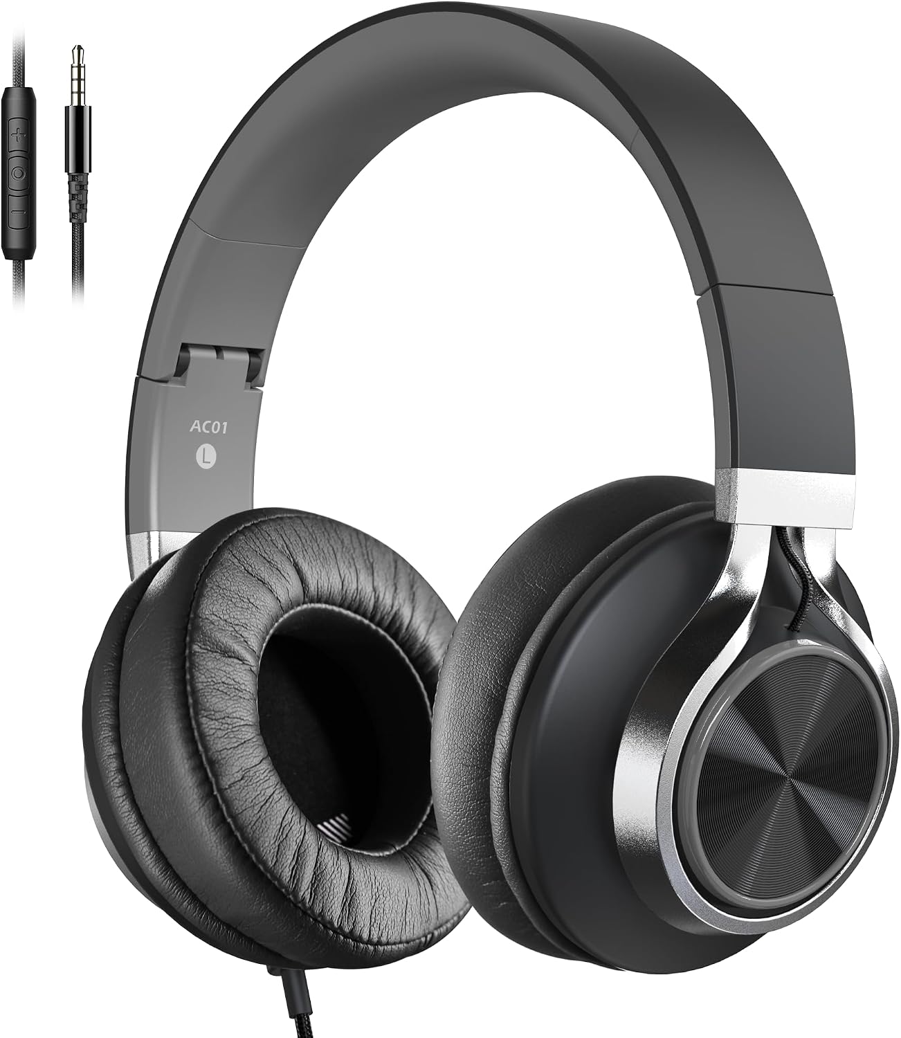 Detalle de COOSII AC01 Wired Over-Ear Headphones with Mic, 3.5mm Jack and Volume Control