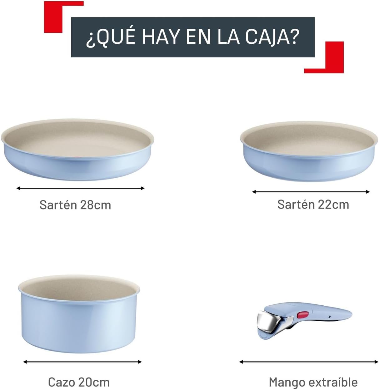 Detalle 2 de Tefal Ingenio Serenity 22/28 cm juego 4 piezas