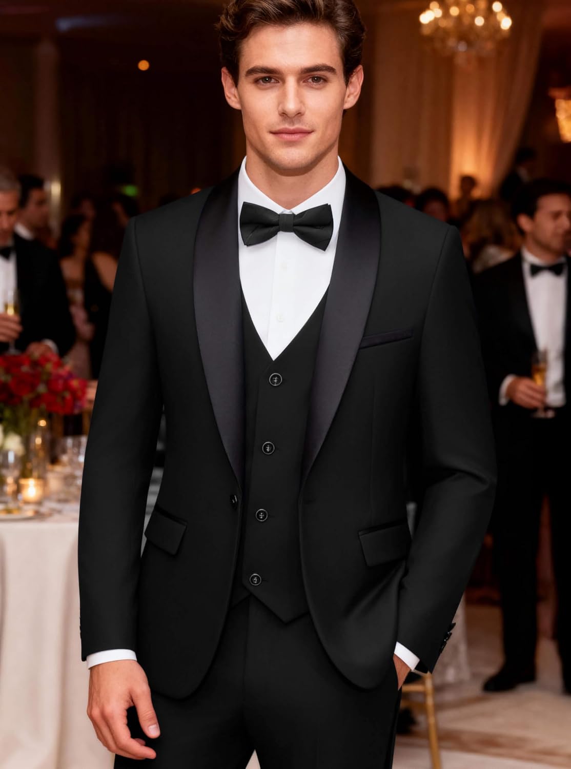 Detalle de WULFUL Slim Fit 3-Piece Tuxedo Suit Set