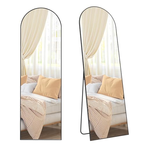 Detalle de SONGMICS Specchio a Figura Intera 160 x 50 cm con Zoccolo Arco in Alluminio – Nero Inchiostro, LFM031B01