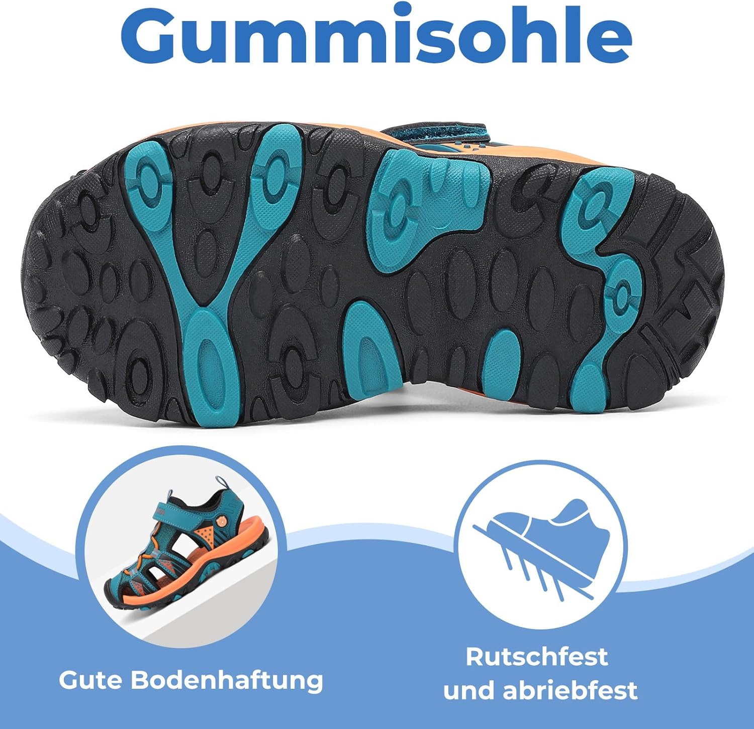 Thumbnail 5 de Mishansha Sandalen für Jungen – Trekkingsandalen mit geschlossener Vorderkappe, Klettverschluss und rutschfester Sohle (EU-Größen 25–38)