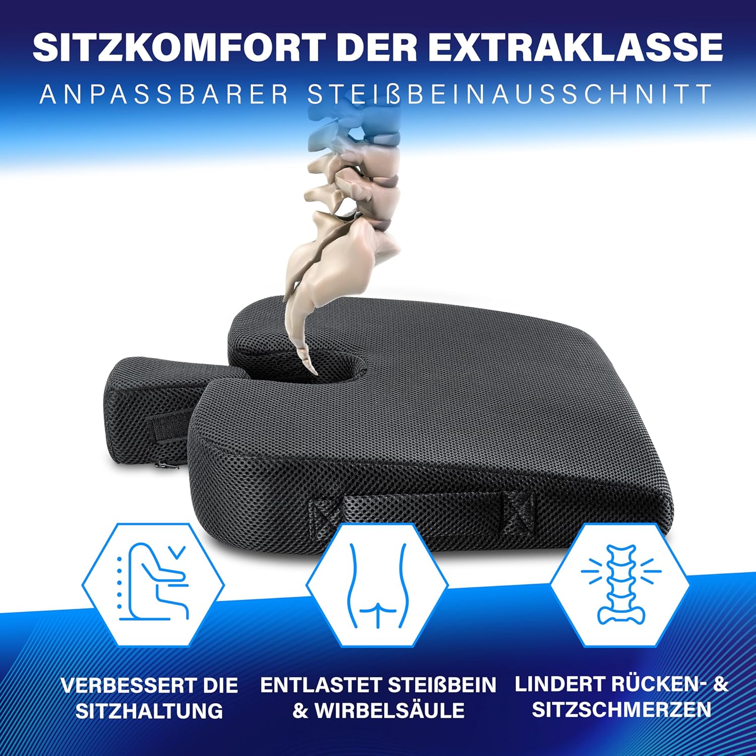 Detalle 2 de Healthfix® Auto-Keilkissen Fest 85–135 kg