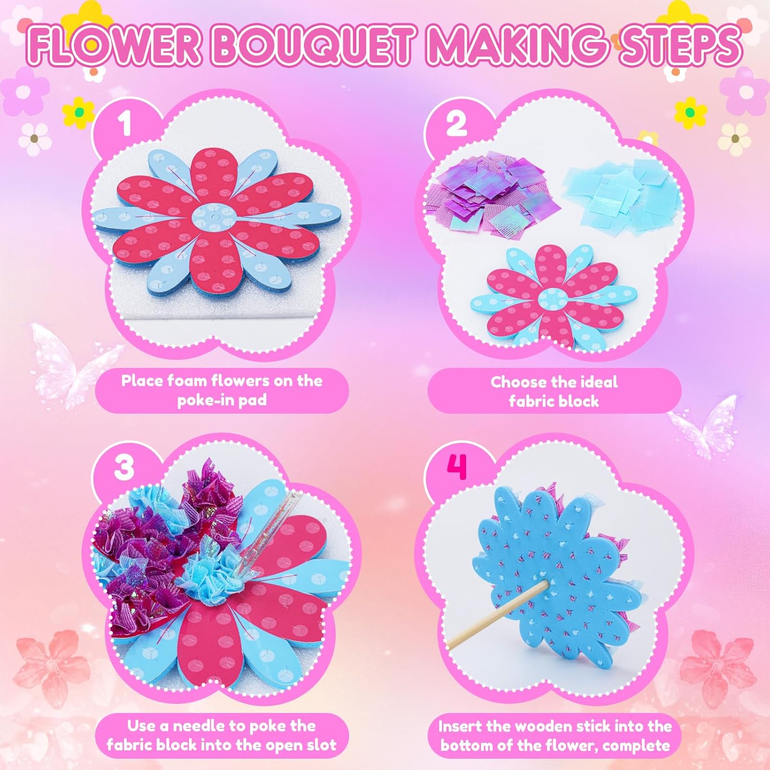 Thumbnail 5 de WhizWinks Poke in Fun Art Flower Bouquet – Mess Free Poking Craft Kit for Kids Aged 5–12