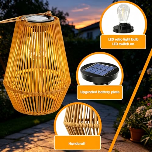 Detalle 2 de KagoLing Farolillos Solares Exteriores Hechos a Mano, 2 Lámparas Solares