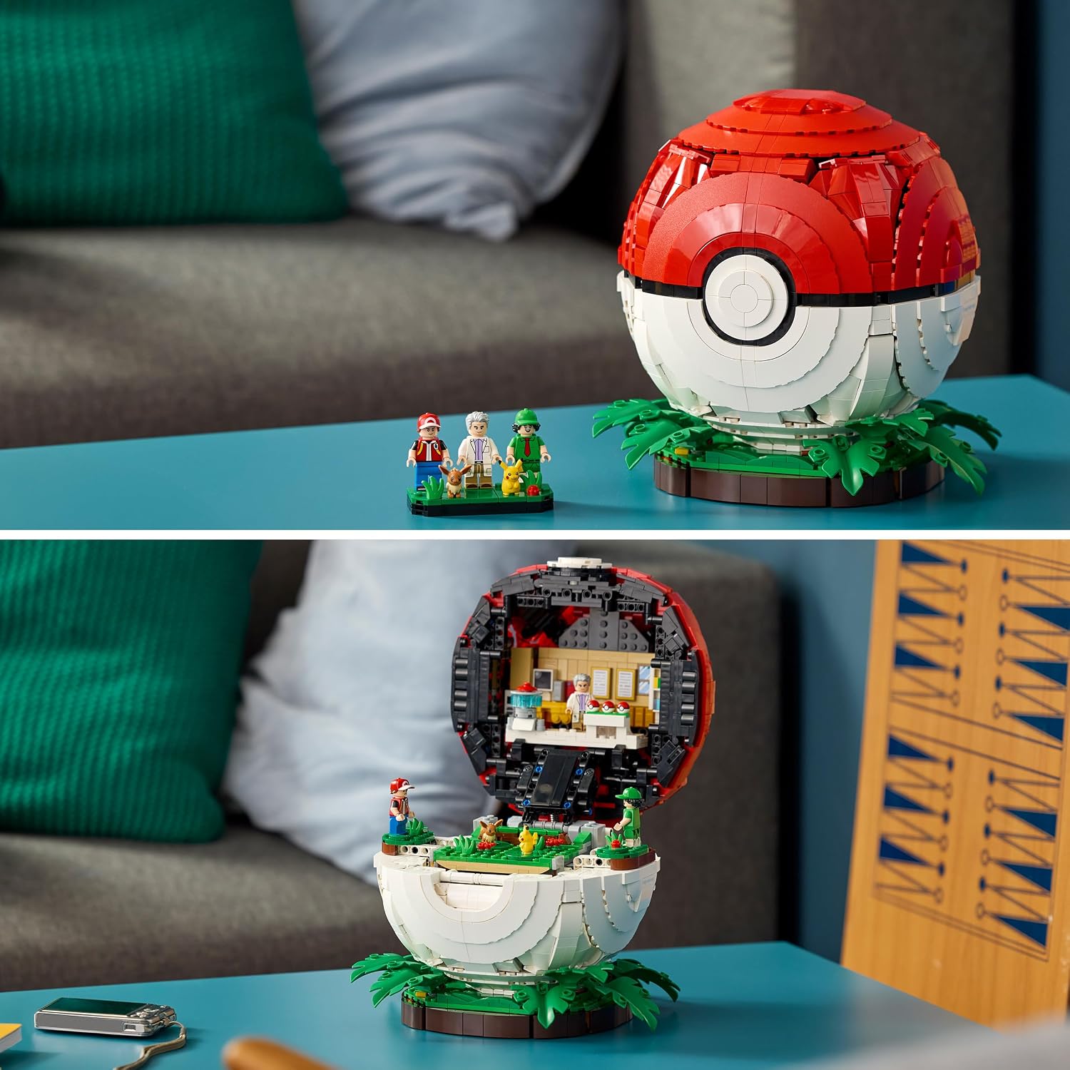 Detalle de LEGO Pokémon 72154 Poké Ball-bouwset voor volwassenen met Pikachu en Evoli