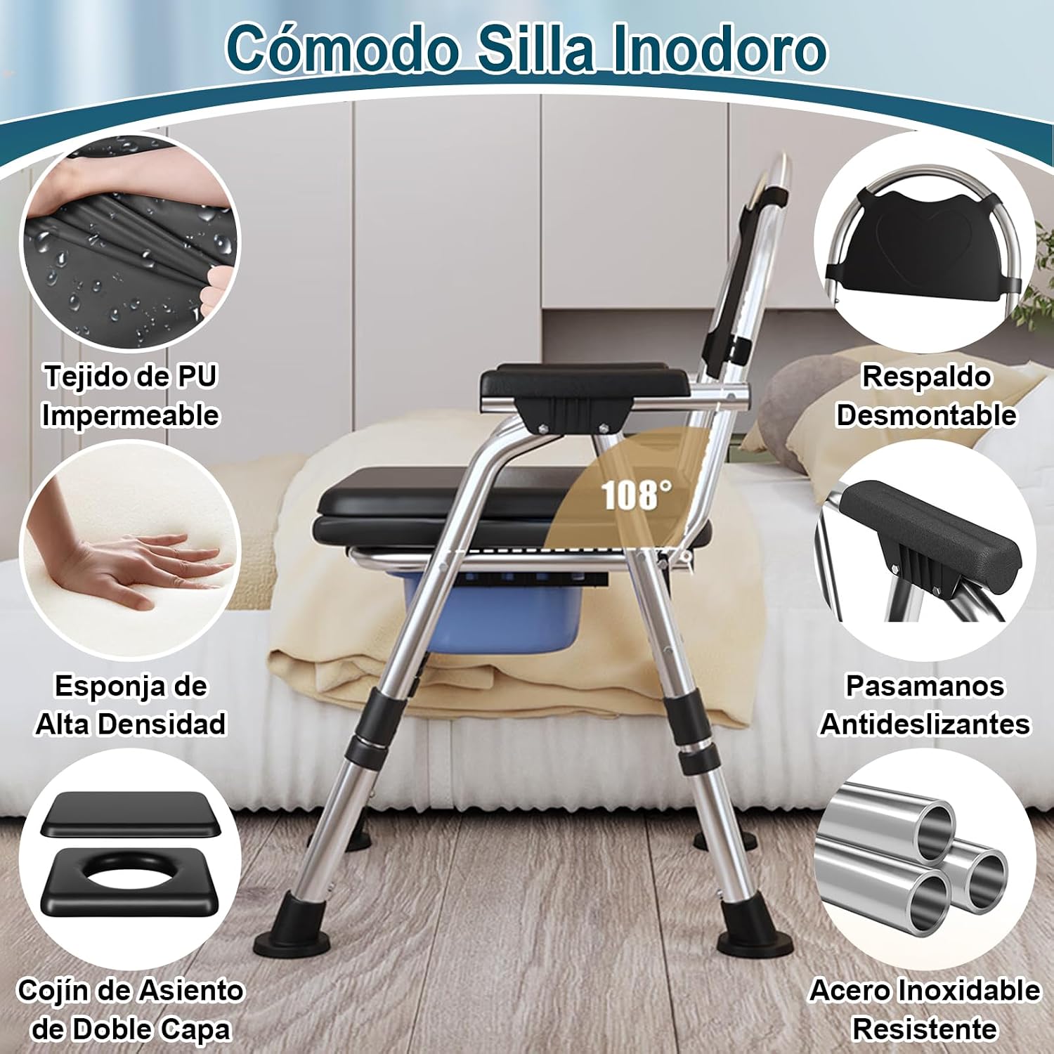 Thumbnail 6 de YOGFWV Silla WC Mayores 200 kg