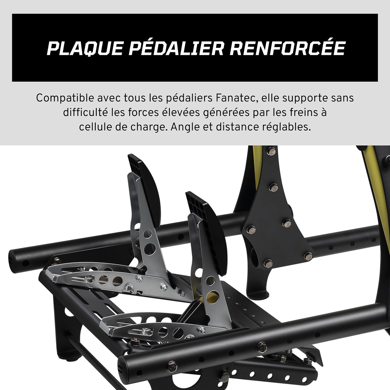 Detalle 2 de Fanatec Châssis de simulation de course Course Cockpit V1.5 pour direct drive, acier renforcé et aluminium noir