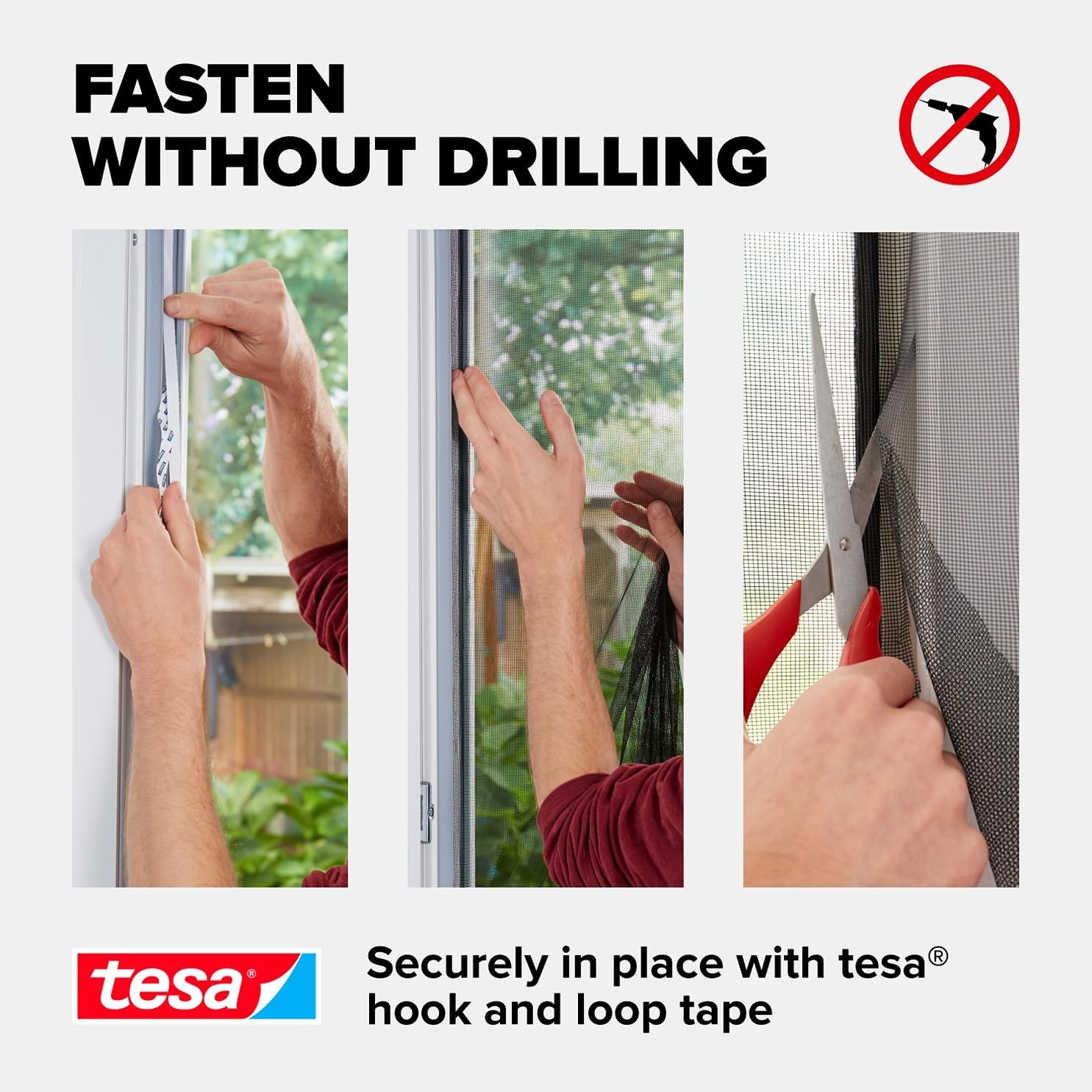 Detalle de TESA Insect Stop Hook & Loop STANDARD for Windows: White, 130 cm x 150 cm