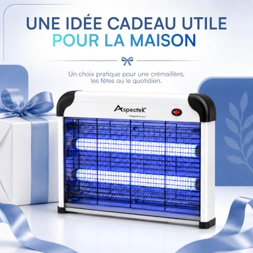 Thumbnail 9 de Aspectek Tue-Insectes Électrique 20W sans Ampoules – Lampe UV Anti-Moustiques pour Intérieur et Extérieur (Couvert) avec Bac Amovible