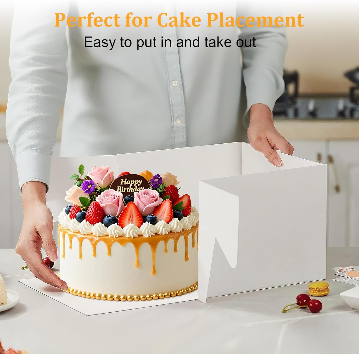 Detalle de Essenya 10x10x8-Inch Tall Cake Boxes with Window, 15-Pack