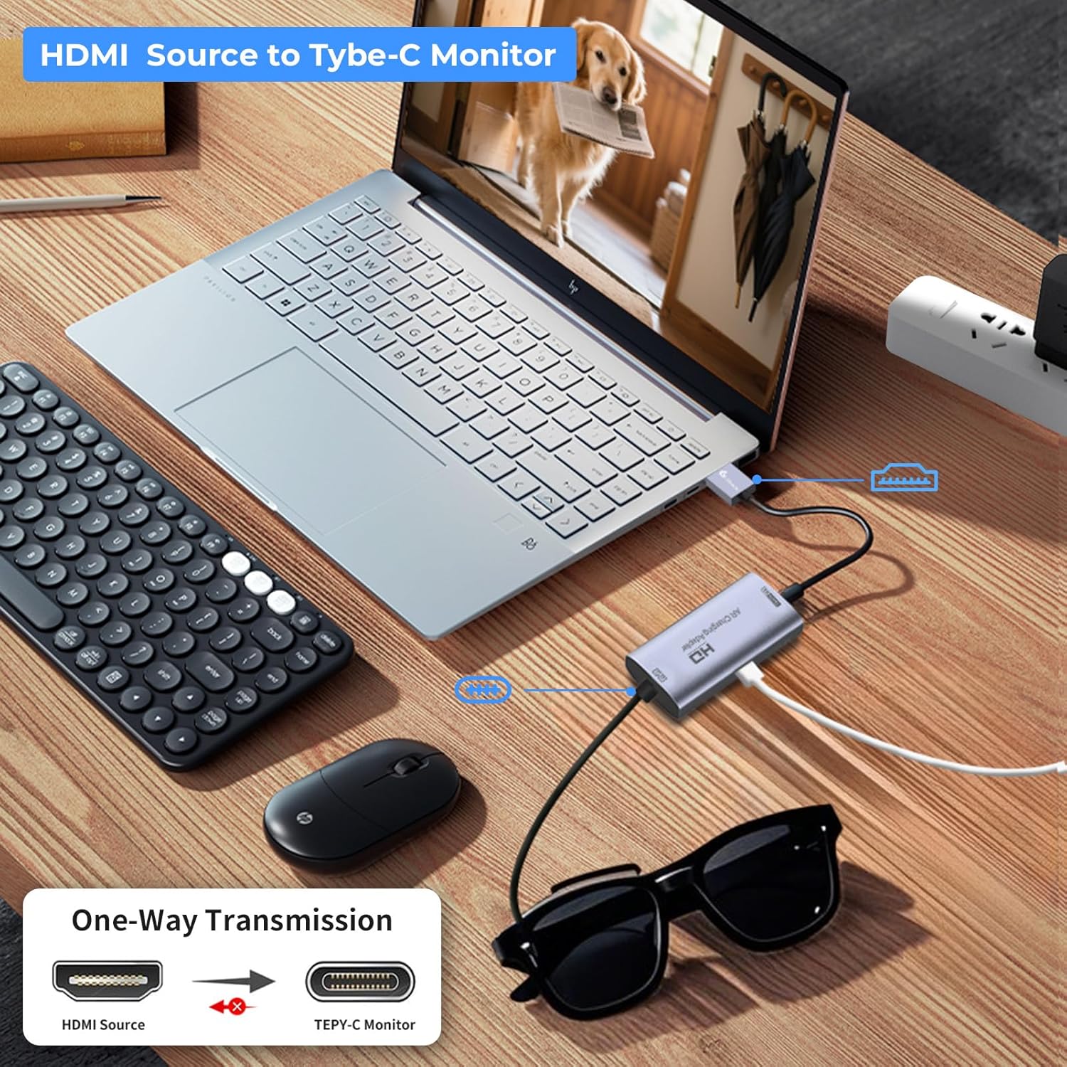 Thumbnail 1 de Guermok HDMI to USB-C Video Display Adapter (4K@60Hz) for AR Glasses and Portable USB-C Monitors