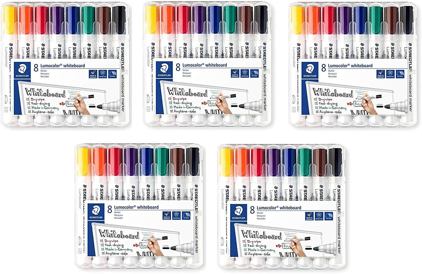 Thumbnail 6 de STAEDTLER Lumocolor Whiteboard-Marker 351 WP8 (8 Farben) mit Rundspitze, trocken & rückstandsfrei
