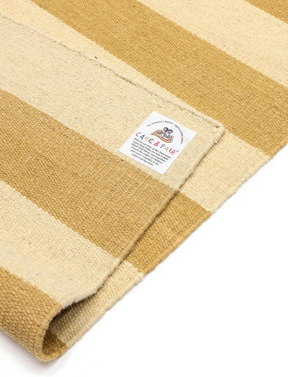 Detalle de RugVista 120732 Classic Stripe tapijt 140 x 200 cm, geel/lichtgeel