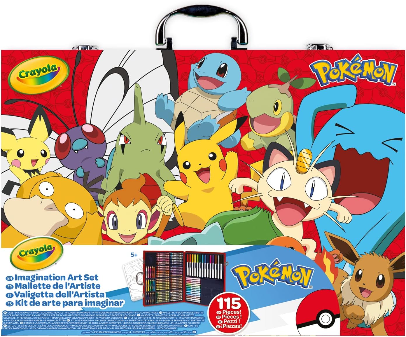 Detalle 2 de CRAYOLA Pokémon Künstlerkoffer 115 Teile