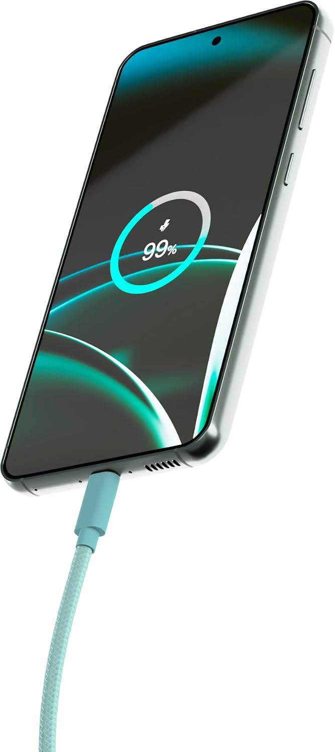 Detalle de Juice Braided Type C 2m Charging Cable – Teal