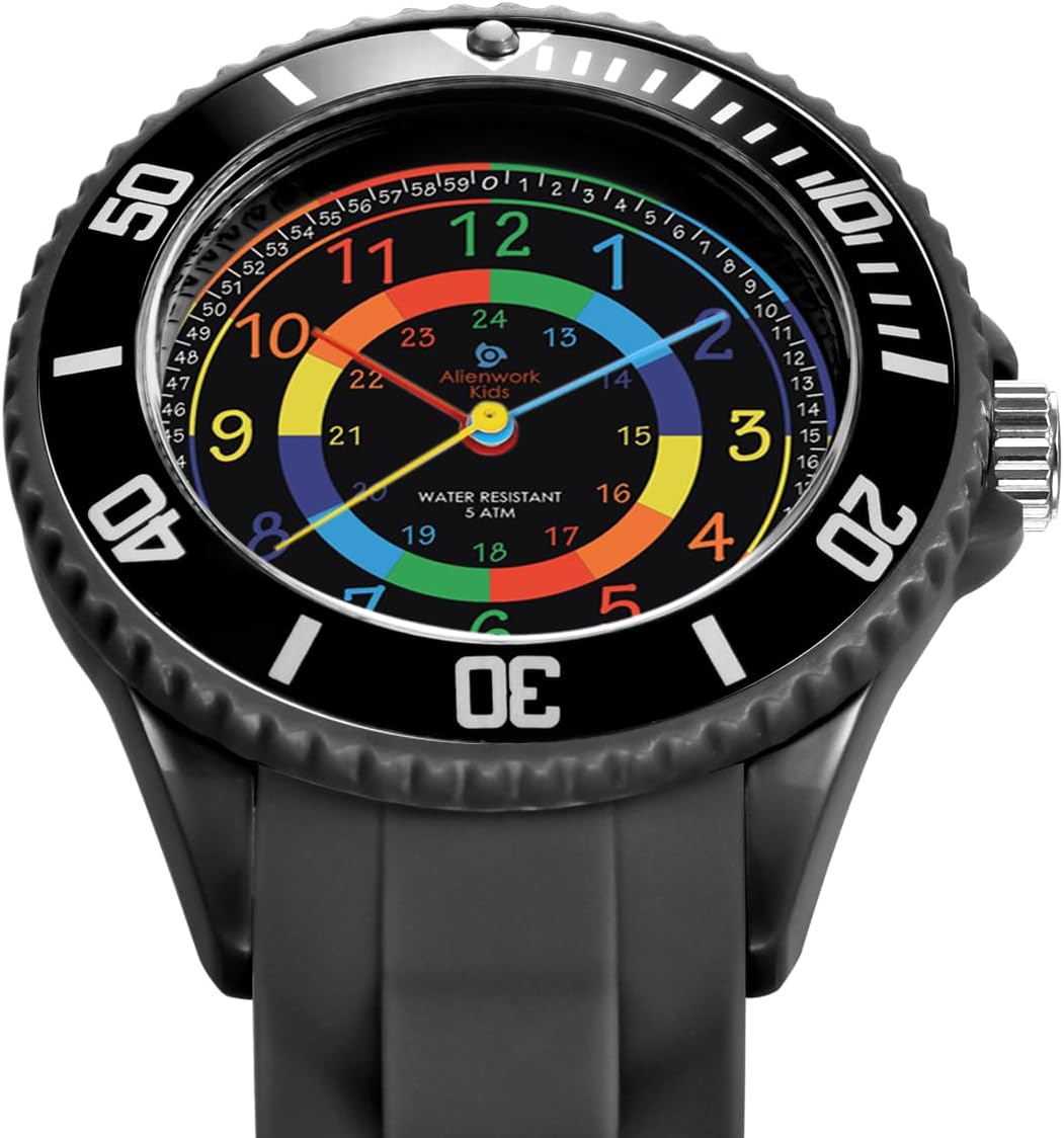 Detalle 2 de Alienwork Kids Orologio di Apprendimento: lettura dell’ora facile e resistente per bambini