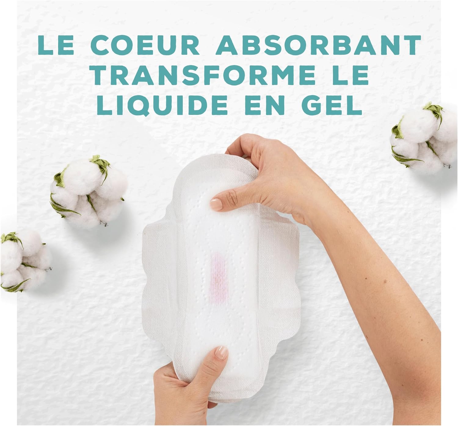 Thumbnail 4 de Serviettes Always Cotton Protection Normal avec ailettes : voile supérieur en coton biologique