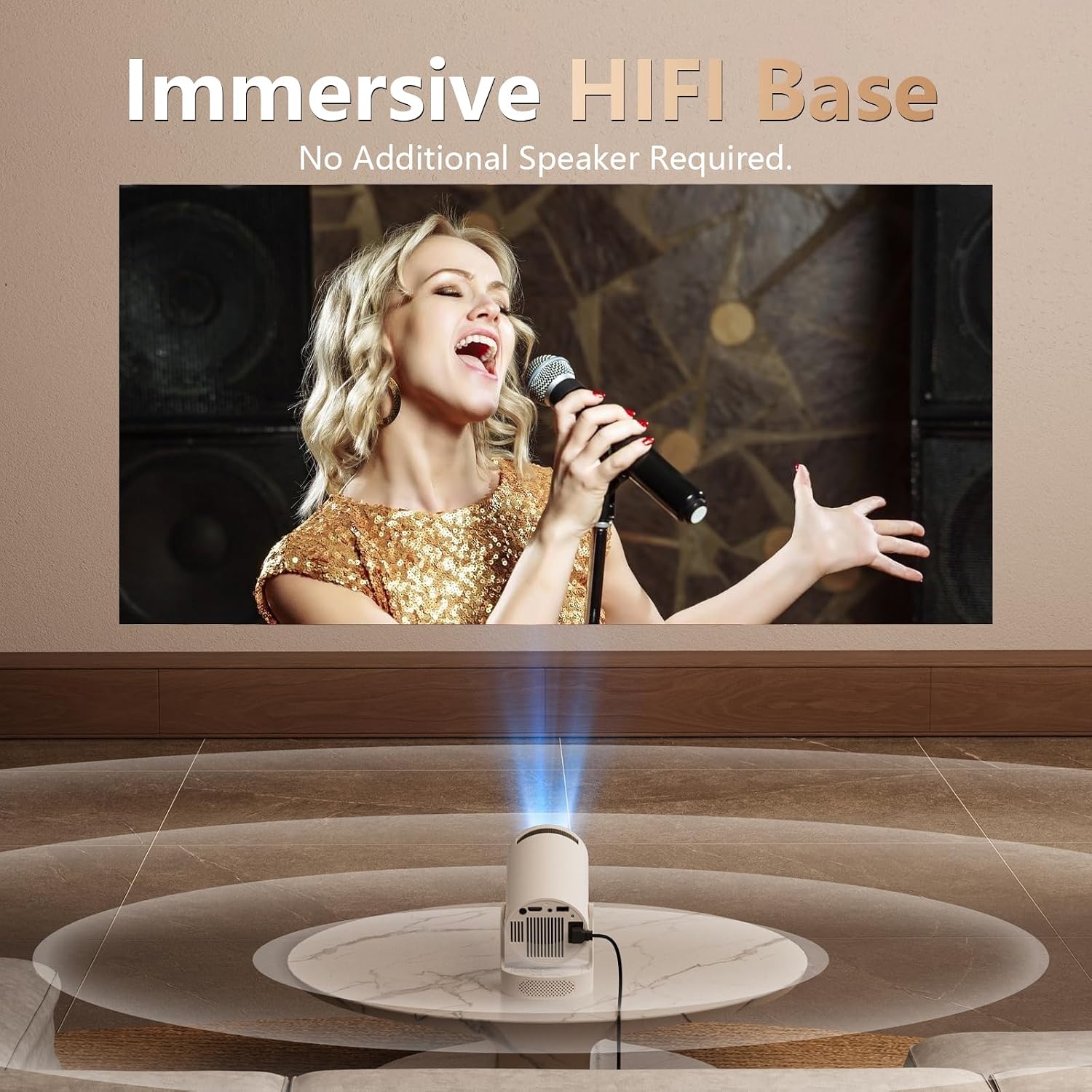 Thumbnail 2 de Mini Projector 1080P FHD with 4K Support, Android 11, Wi‑Fi 6 & Bluetooth 5.0 (Ivory)
