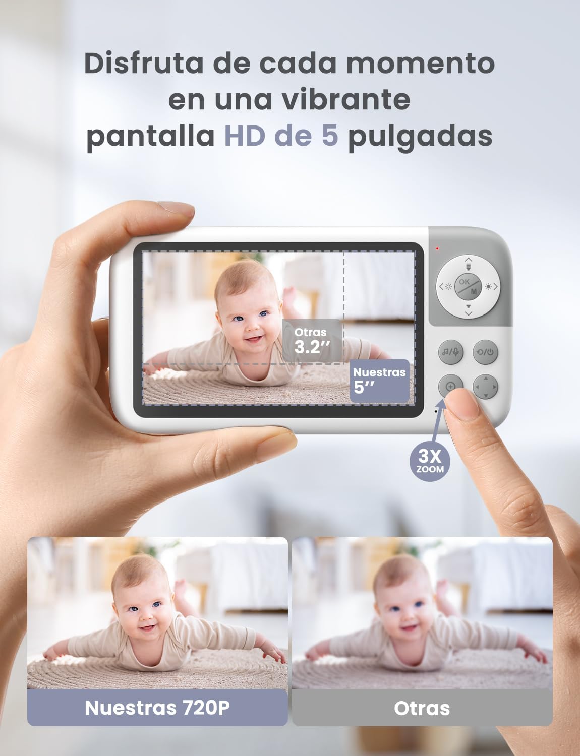 Detalle de GHB Camara Vigilancia Bebe 5" 720P