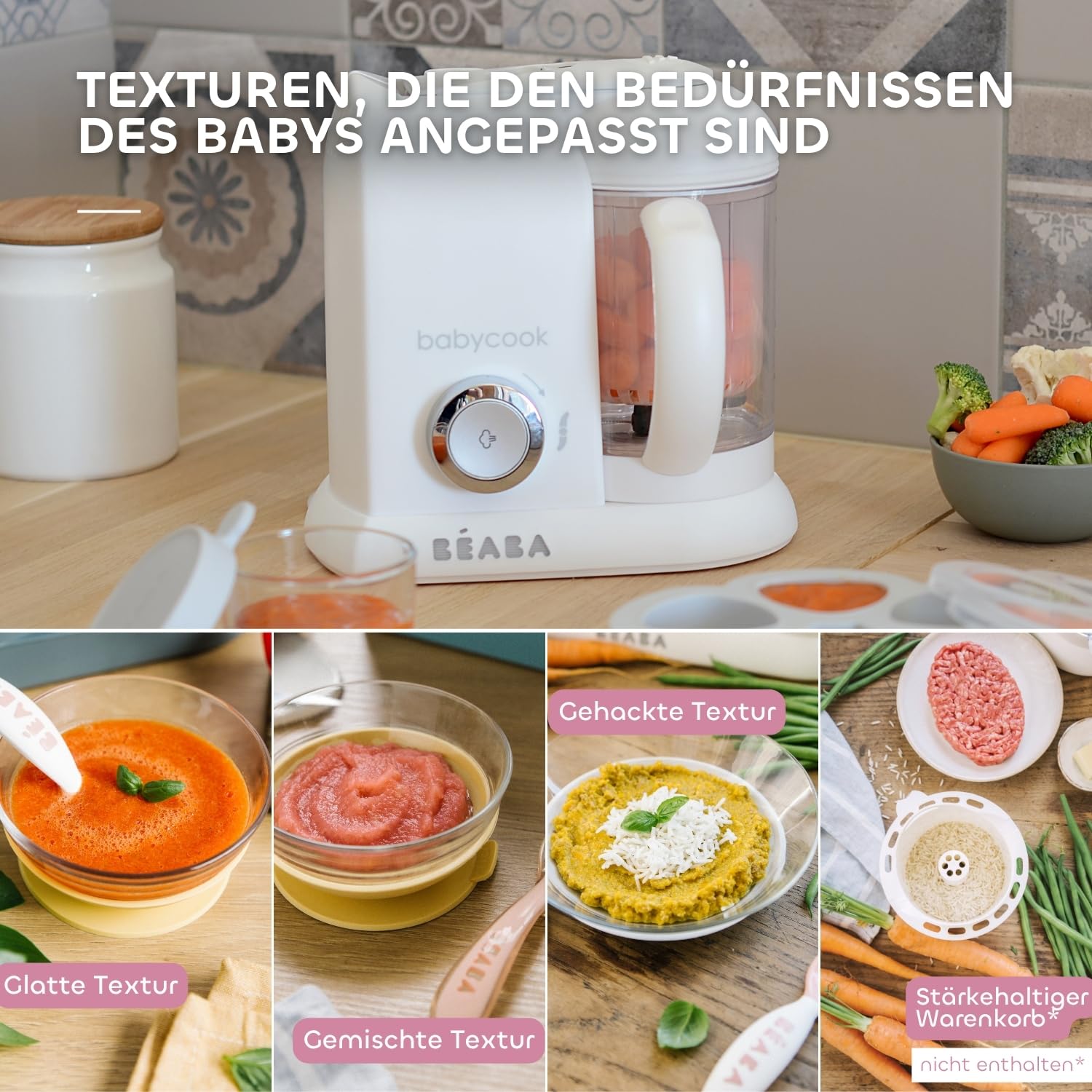 Thumbnail 4 de BÉABA Babycook Solo – 4-in-1 Babynahrungszubereiter (Weiß/Silber)