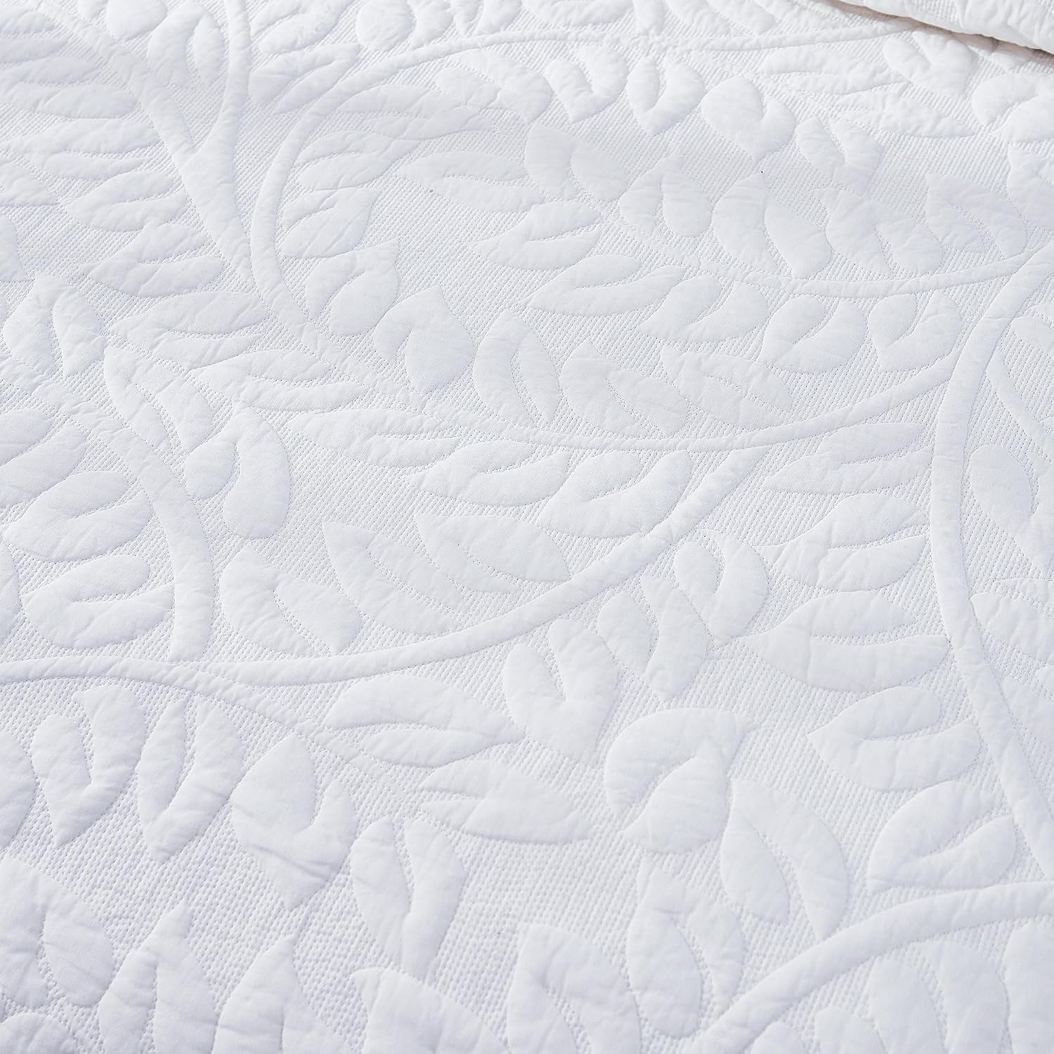 Thumbnail 6 de MarCielo 3-Piece 100% Cotton Oversized Bedspread Quilt Coverlet Set (Bright White, Oversized King)