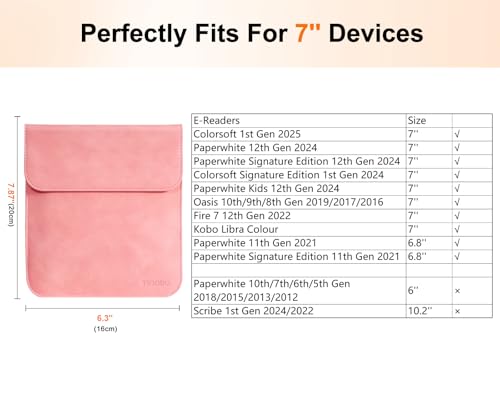 Detalle de TiMOVO 6.8-7" Protective eReader Sleeve, Pink