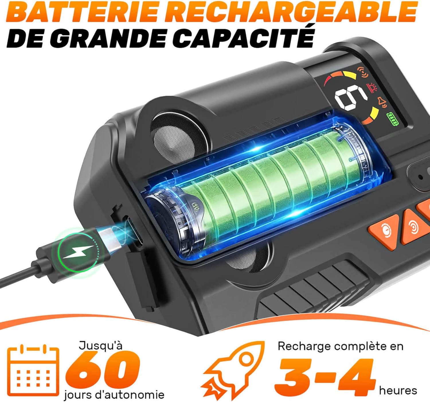 Thumbnail 6 de Anti Aboiement Chien Ultrason Puissant AI – 2 Émetteurs, 6 Sensibilités, IPX6, Rechargeable