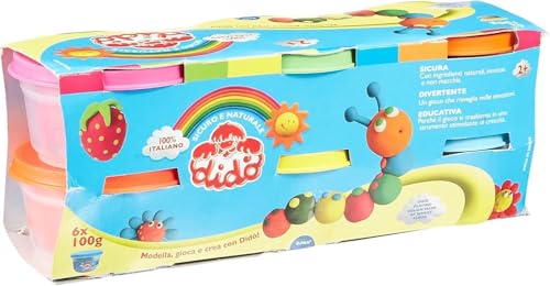 Detalle 2 de Didò 6×100 g – Set di pasta modellabile multicolore da 2 a 99 anni (6 barattoli da 100 g) di Didò