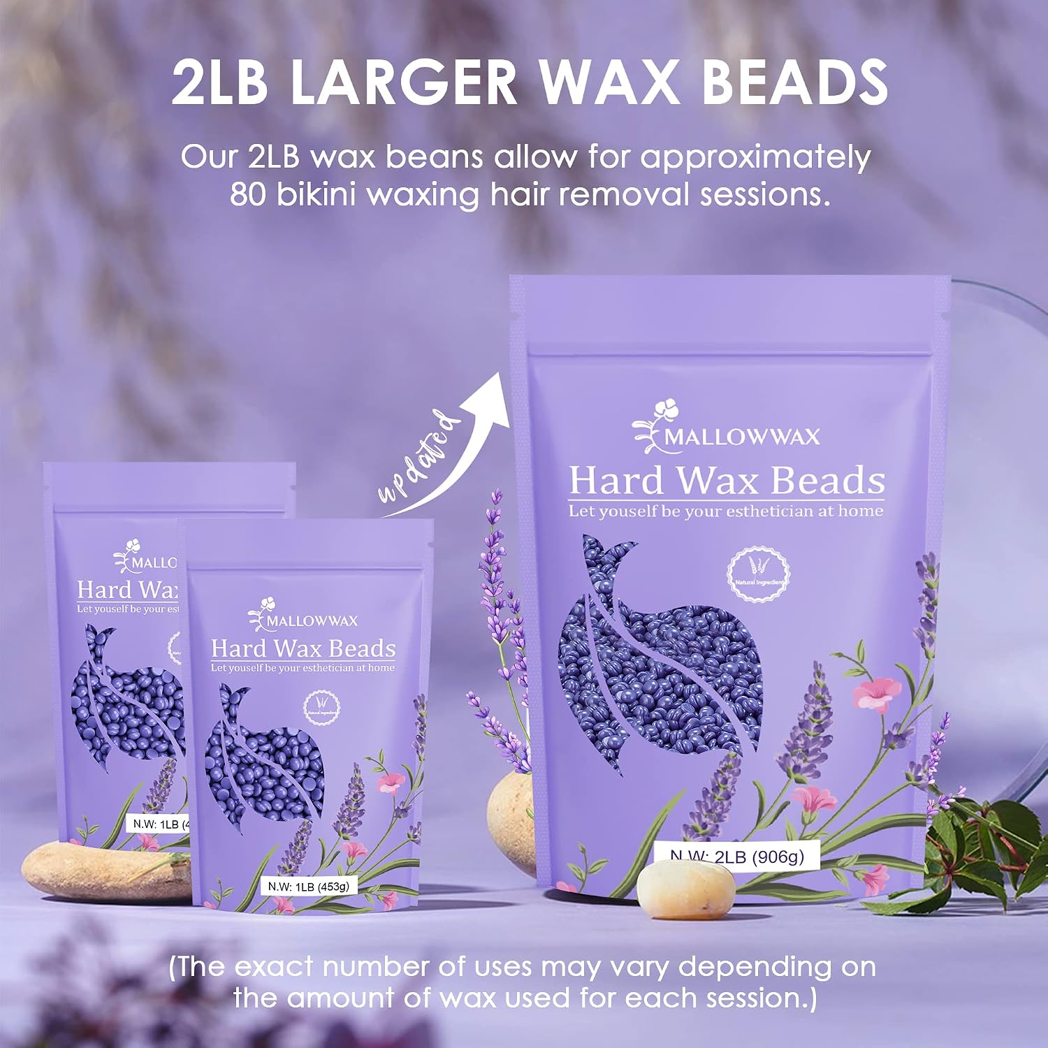 Thumbnail 6 de Mallowwax Lavender Hard Wax Beads, Stripless, Refillable, 2 lb