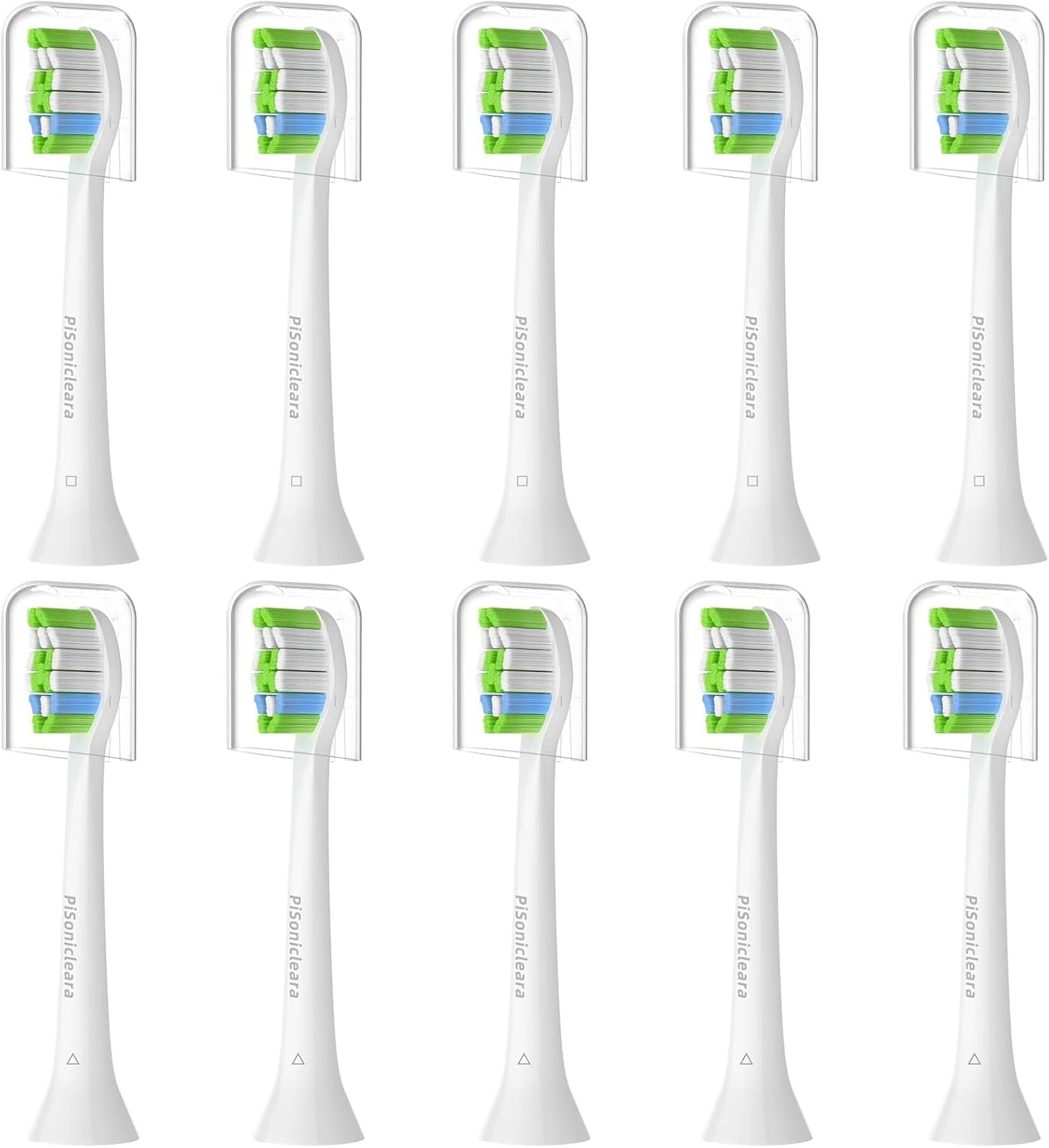 Pisonicleara Replacement Toothbrush Heads (10-pc) for Philips Sonicare – Medium Soft with Indicator Bristles