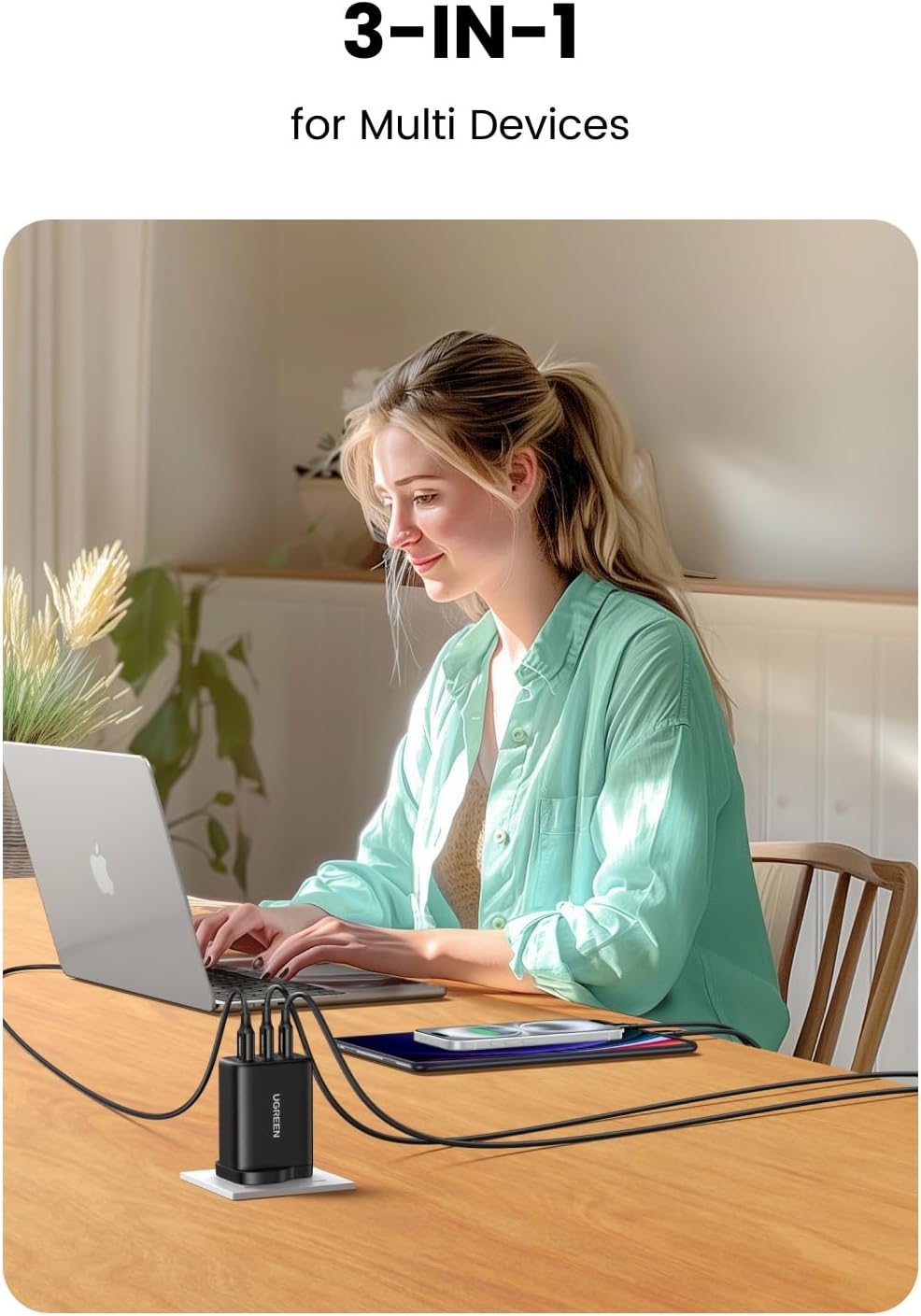 Thumbnail 2 de UGREEN USB C Charger 65W GaN 3‑Port PD Charger