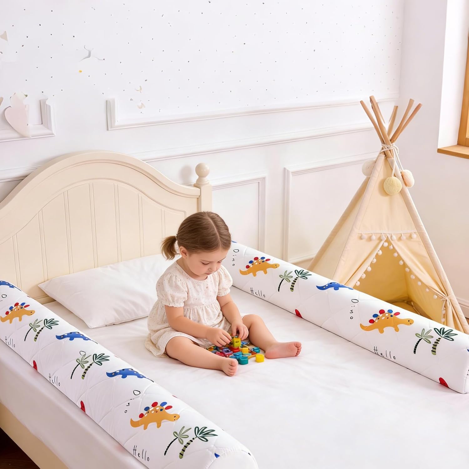 Thumbnail 6 de Ceekliybear 2-Pack Foam Bed Bumpers for Toddlers, Non-Slip, Dinosaur Cover