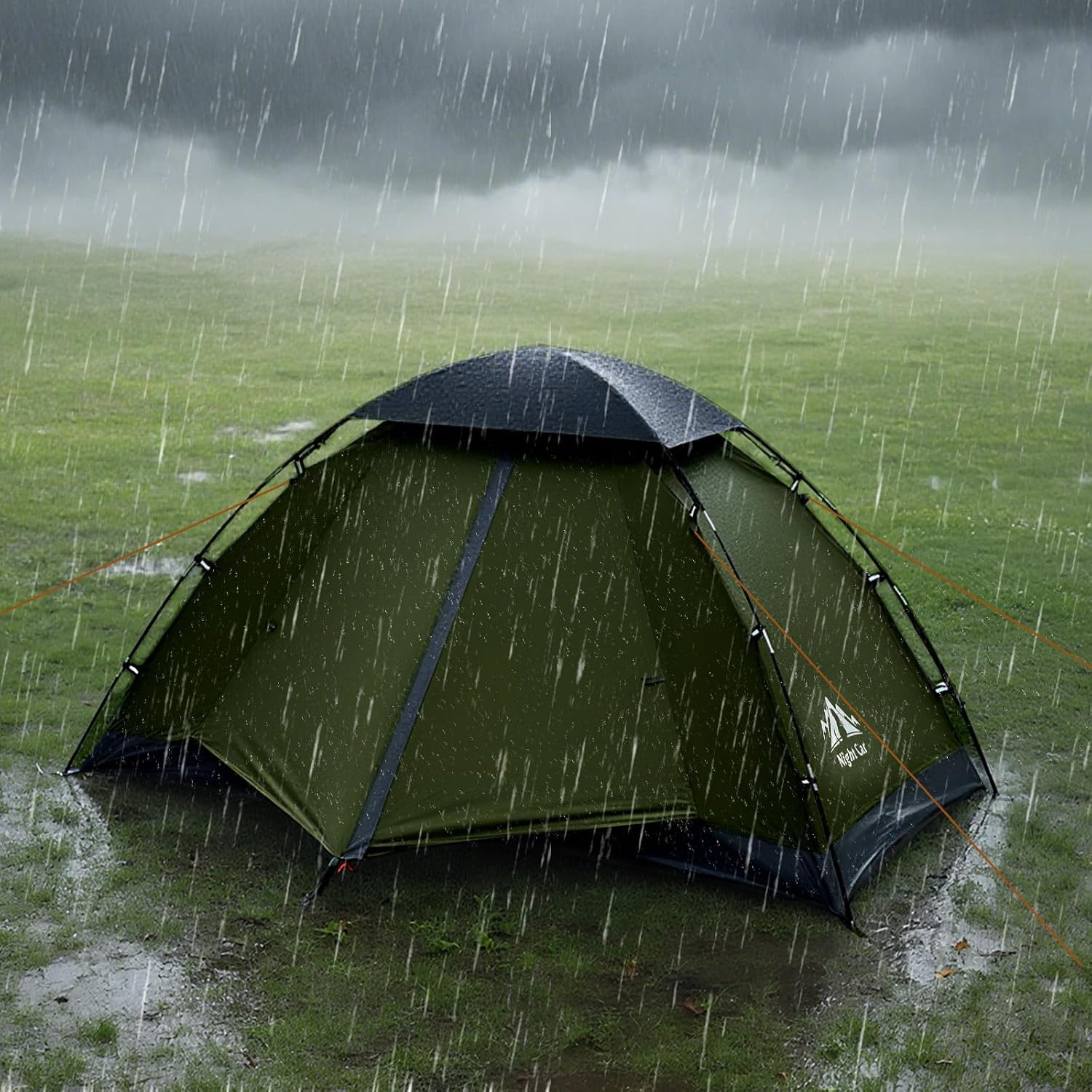 Detalle 2 de Night Cat 2-Personen-Zelt für Camping mit 3000 mm wasserdichtem Gewebe