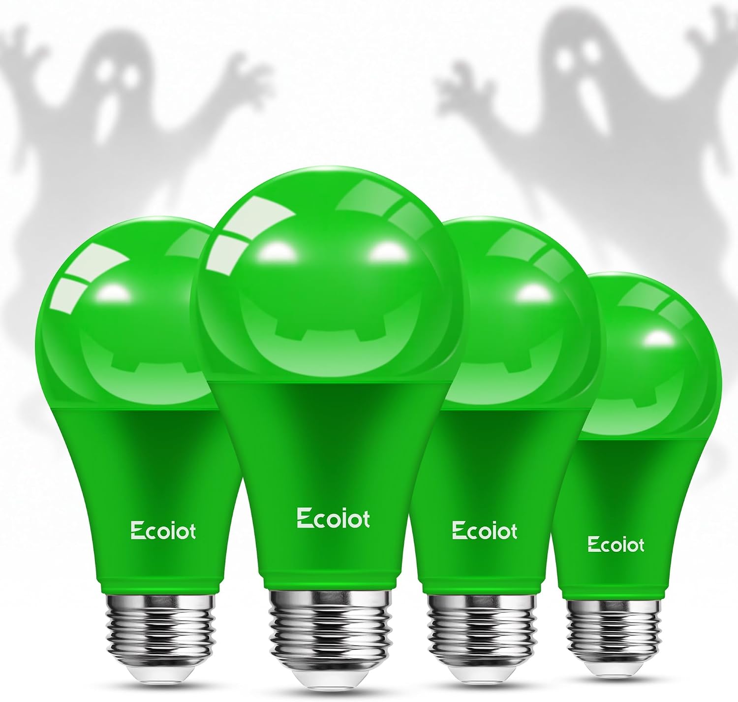 Detalle de Ecoiot CP-BL01-RGB Green LED Bulbs, A19 9W, E26, 4-Pack