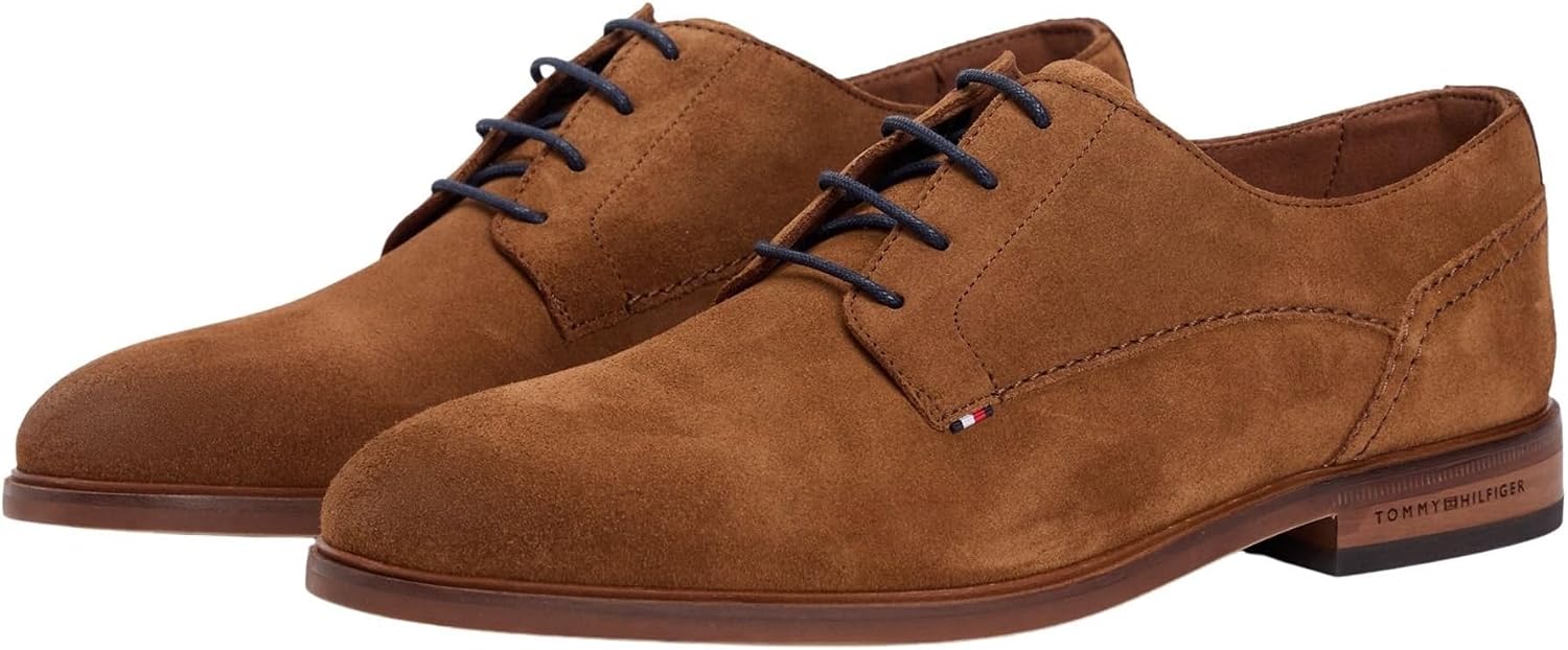 Detalle de Tommy Hilfiger Hilfiger Suede Dress Shoe Fm0fm05776 — Derby Uomo in pelle scamosciata