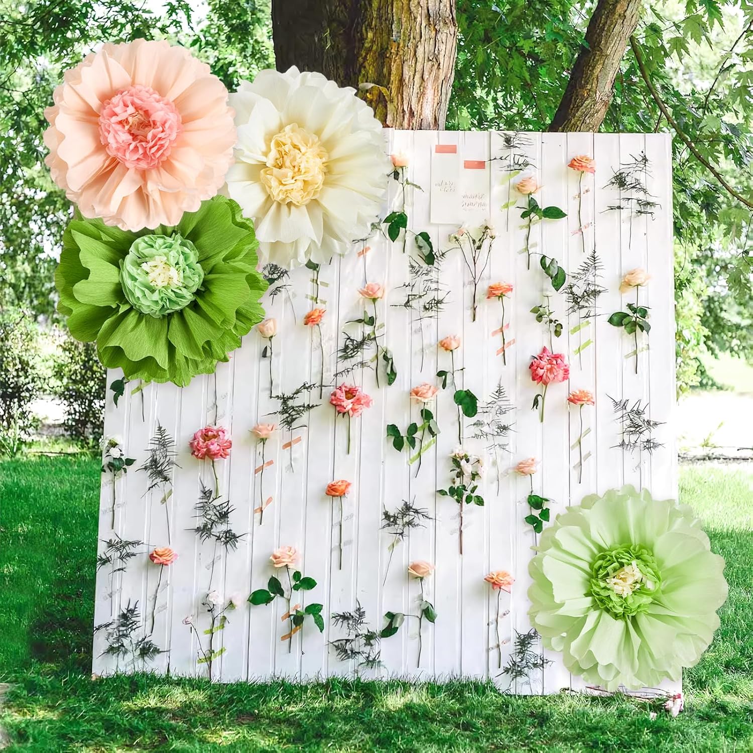 Thumbnail 6 de EASY JOY 4pcs 20" Sage Green Giant Paper Flowers