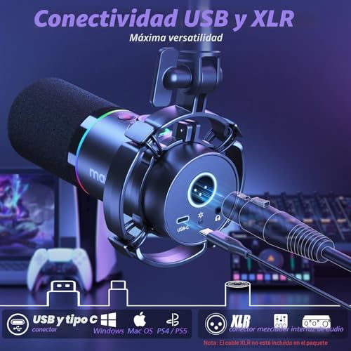 Thumbnail 1 de MAONO PD200XS: Micrófono dinámico USB/XLR con brazo, para podcast y streaming
